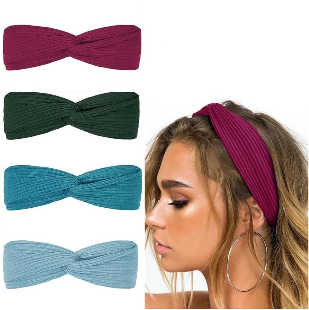 MAYCREATE® Headband for Women Girls, Stretchy Turban Hair Bands Hair Wrap Head Bands, Soft Twisted Knots Hairband for Face Clean, Makeup, Yoga, Workout (Multi C) MAYCREATE® Headband for Women Girls, Stretchy Turban Hair Bands Hair Wrap Head Bands, Soft Twisted Knots Hairband for Face Clean, Makeup, Yoga, Workout (Multi C)